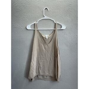Leith Womens Tank Top Size XXL Tan Sleeveless Deep Cut Neck Thin